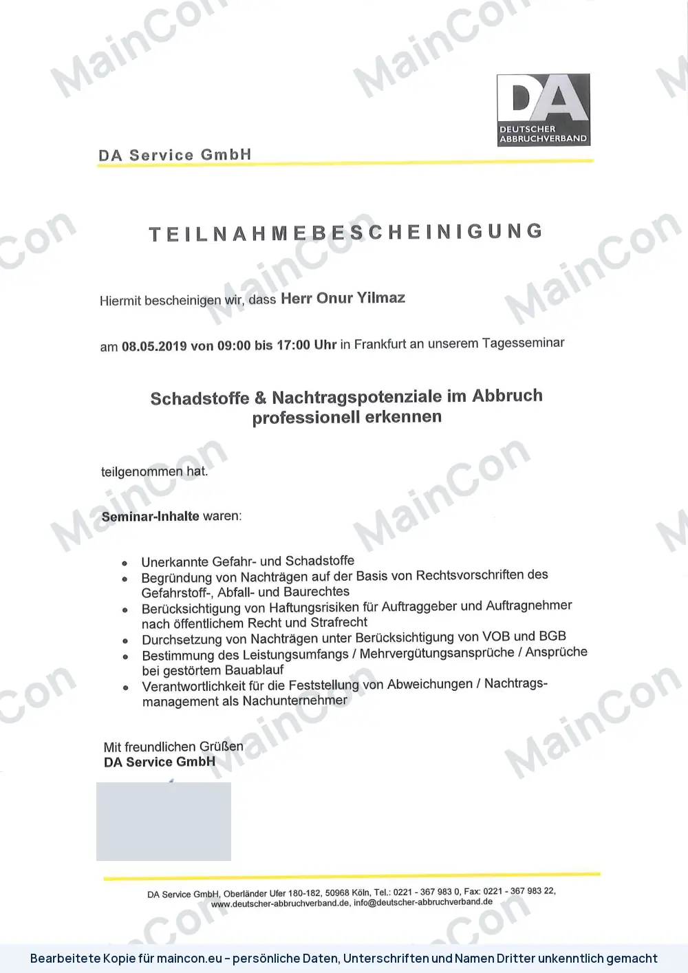 Bescheinigung: Seminar Schadstoffe und Nachtragspotenziale im Abbruch (bearbeitete Kopie)